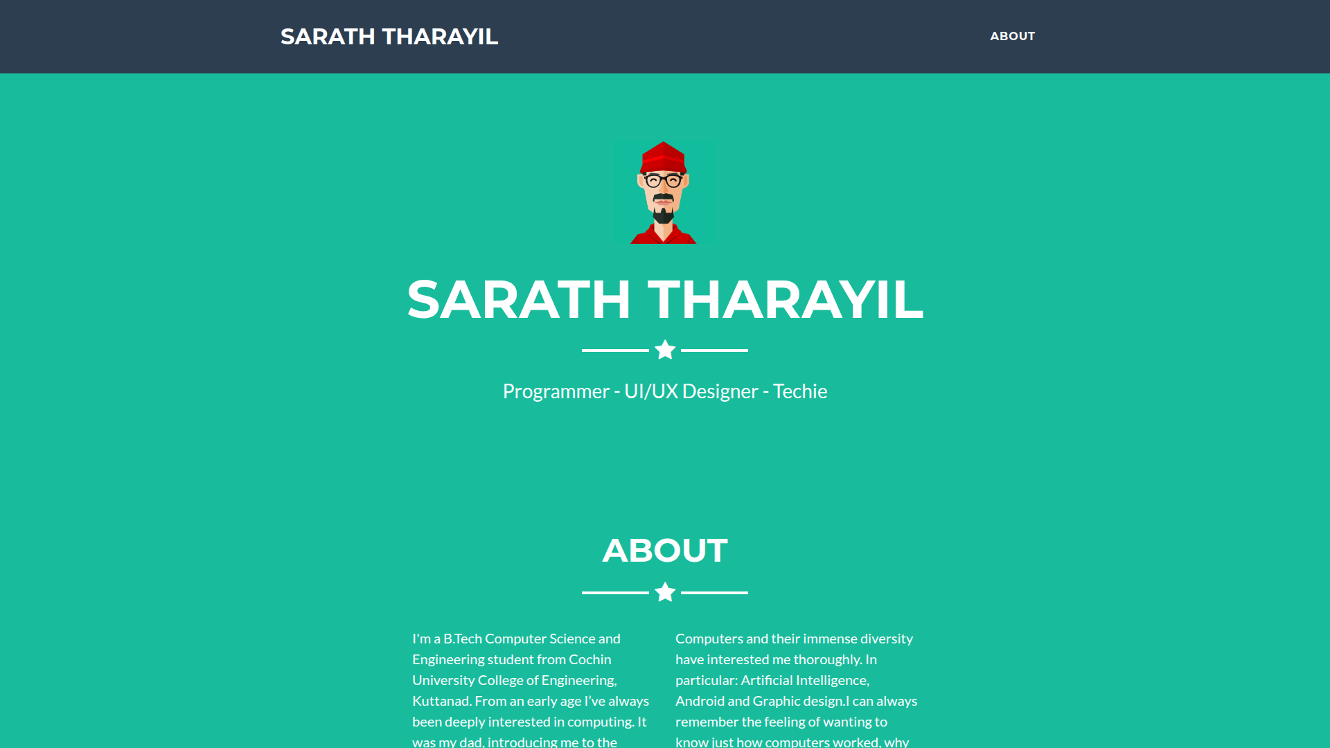 Website version 1.0 screenshot